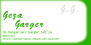 geza garger business card